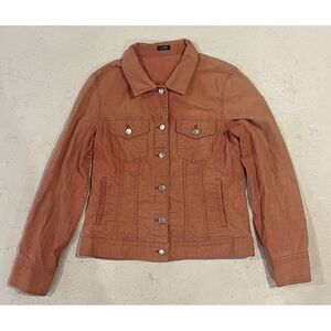 J. Crew Women's Size Small Orange Corduroy‎ Jean Jacket Button Front Blazer